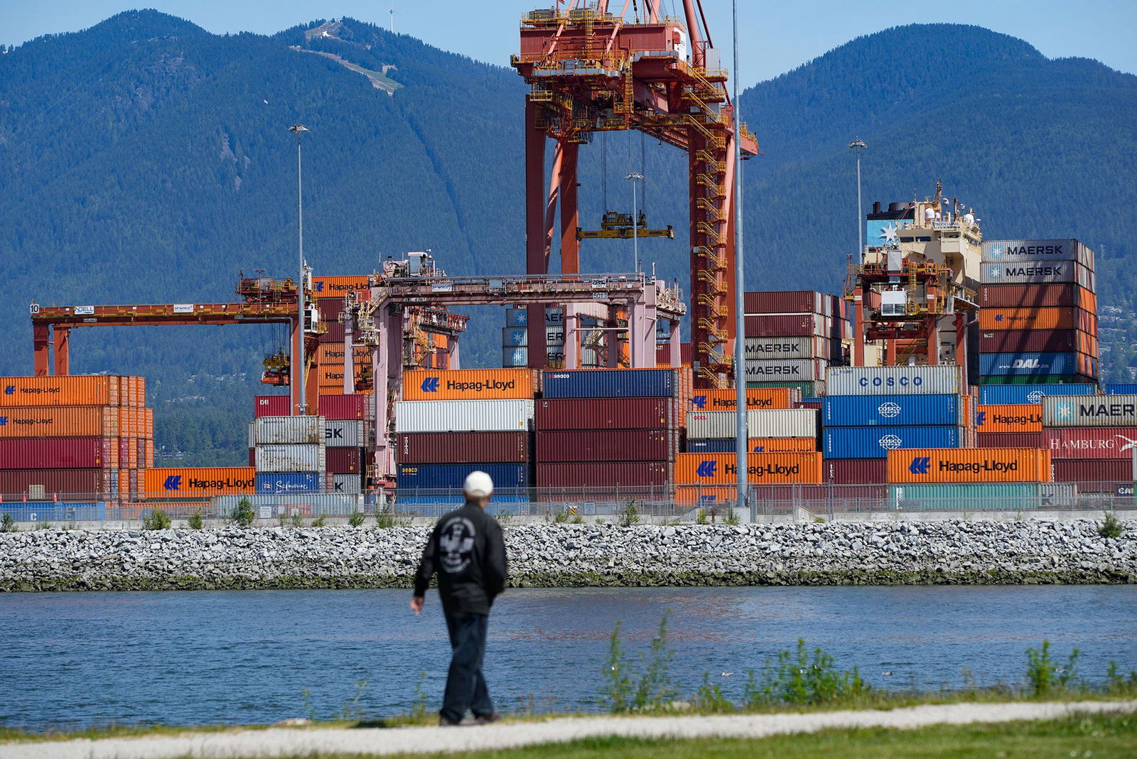 <i>Liang Sen/Xinhua/Getty Images via CNN Newsource</i><br/>Cargo containers are stacked at the Centerm container terminal in Vancouver