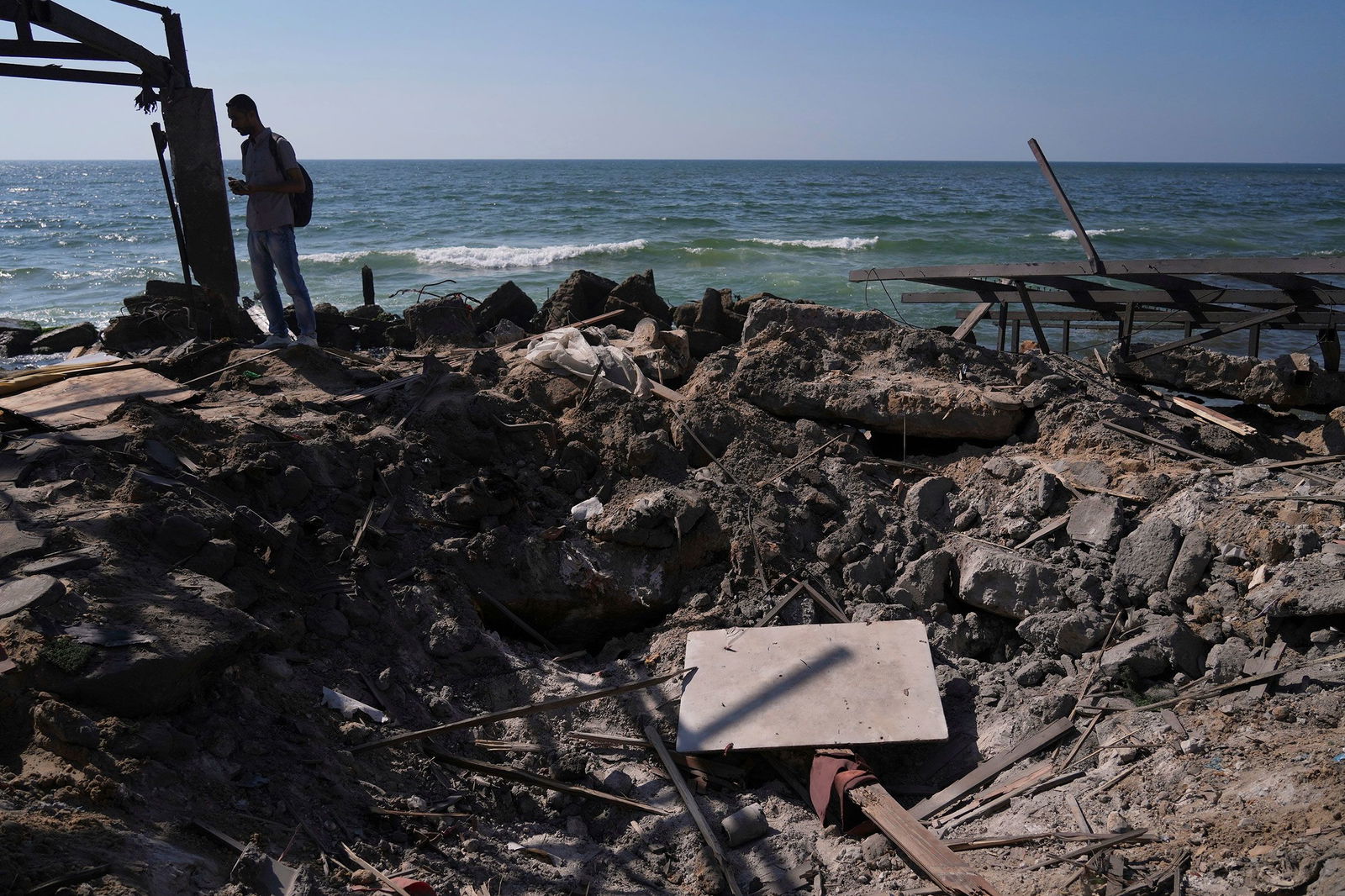 <i>Mahmoud Issa/Reuters via CNN Newsource</i><br/>A mourner attends the funeral of Palestinians killed in an Israeli airstrike on Al-Baqa cafeteria.