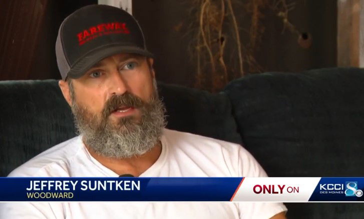 <i>KCCI via CNN Newsource</i><br/>Jeffrey Suntken spent seven hours unconscious in a ditch after crashing his motorcycle on Highway 141 in Dallas County earlier this month