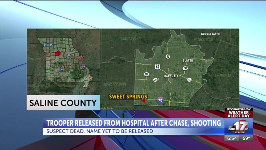 Trooper suffers minor injuries after getting shot in Saline County; MSHP investigating officer-involved shooting