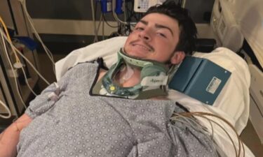 Aiden Sloan suffered a broken neck after diving into a wave at Hampton Beach.