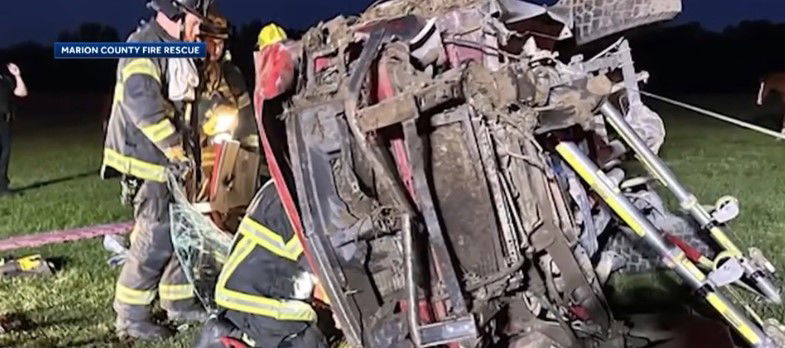 <i>Marion County Fire Rescue/WESH via CNN Newsource</i><br/>Marion County Fire Rescue is crediting an iPhone for helping save a man’s life after his pickup truck crashed through a fence. Officials say the driver was trapped and the fence impaled him.