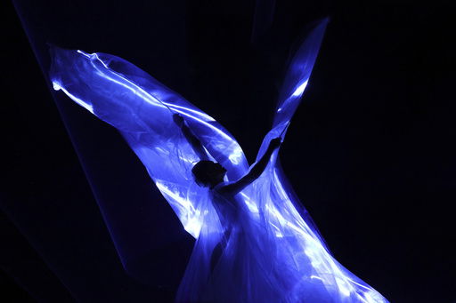 A model wears a creation as part of the Iris van Herpen Fall-Winter 2025/26 Haute Couture collection presented Monday