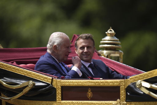 Britain's King Charles III and France's President Emmanuel Macron