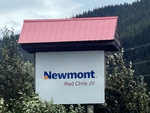 A sign at the entrance to the Red Chris Mine near Iskut