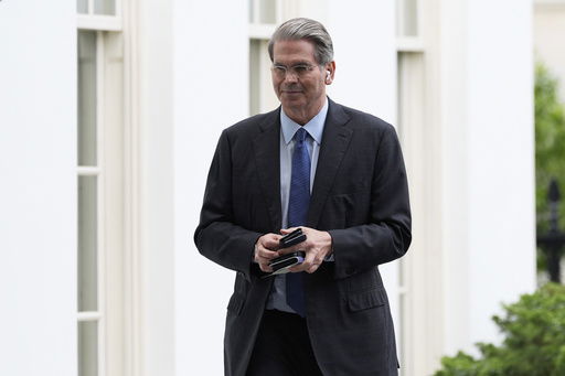 FILE - Treasury Secretary Scott Bessent arrives at the White House