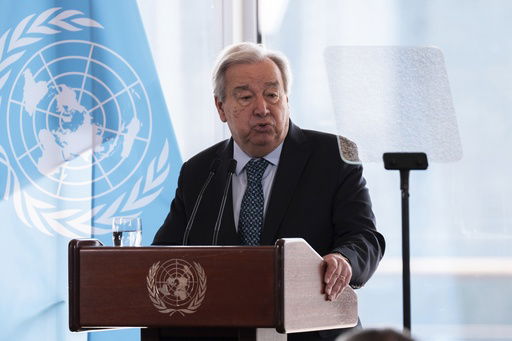 United Nations Secretary-General Antonio Guterres delivers a speech on climate action 