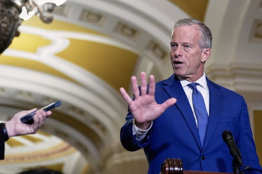 FILE - Sen. Majority Leader John Thune