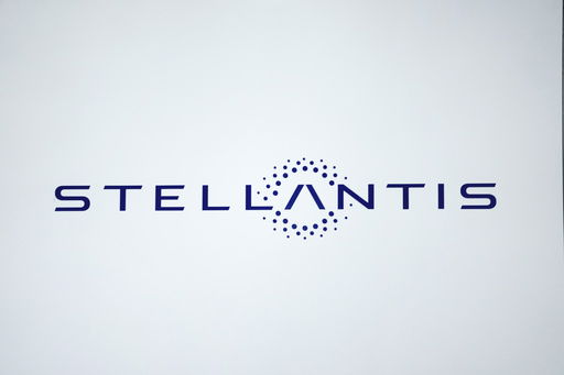 FILE - A Stellantis logo is shown at the North American International Auto Show in Detroit
