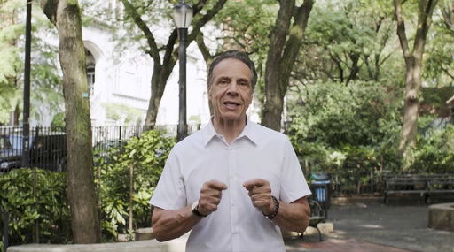 This image from video posted on the Cuomo for Mayor X account shows the former New York governor as he says he will run for mayor of New York City as an independent candidate