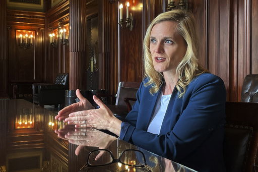 FILE - Wisconsin Secretary of State Sarah Godlewski is interviewed on March 23