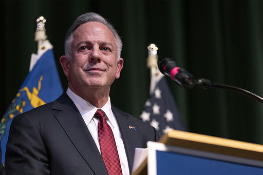 FILE - Clark County Sheriff and Nevada Gov.-elect Joe Lombardo gives a victory speech during a news conference