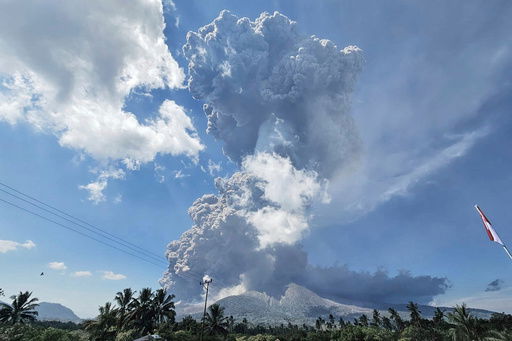 In photo released by Geological Agency (Badan Geologi) of the Indonesia's Ministry of Energy and Mineral Resources