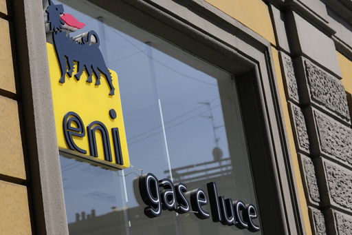 FILE - An external view of Eni Energy store
