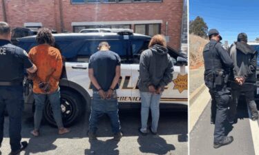 A photo posted by Benicia police showing the arrests of four people following an alleged copper theft on July 9.
