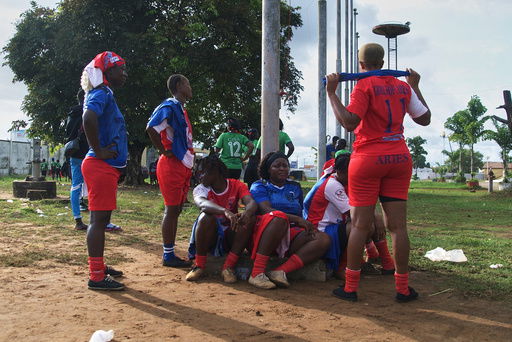 Women on the Girls of Aries kickball team