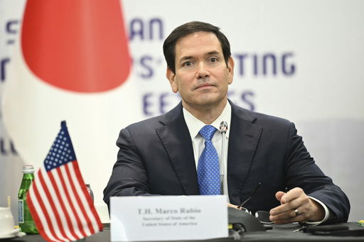 U.S. Secretary of State Marco Rubio attends a meeting with Japan's Foreign Minister Takeshi Iwaya and South Korea's Vice Foreign Minister Park Yoonjoo on the sidelines of the Association of Southeast Asian Nations (ASEAN) Foreign Ministers' Meeting at the Kuala Lumpur Convention Centre in Kuala Lumpur Friday