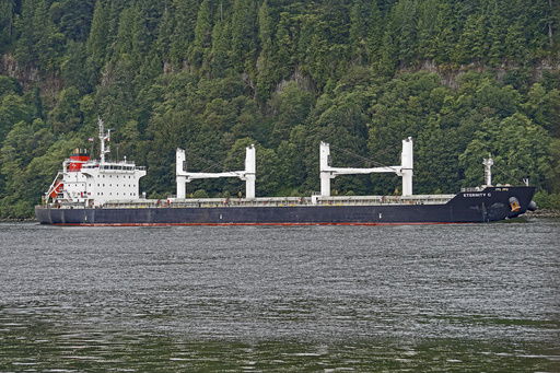 The Liberian-flagged bulk carrier Eternity C is seen near Cathlamet