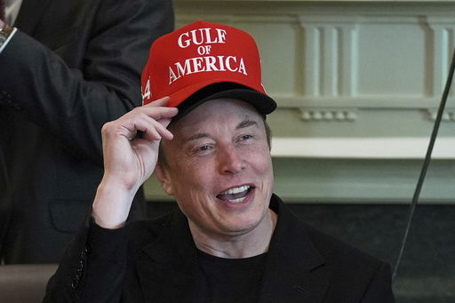 FILE - Elon Musk speaks during a cabinet meeting at the White House