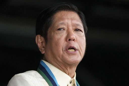 FILE - Philippine President Ferdinand Marcos Jr. speaks during the 89th anniversary of the Armed Forces of the Philippines on Friday