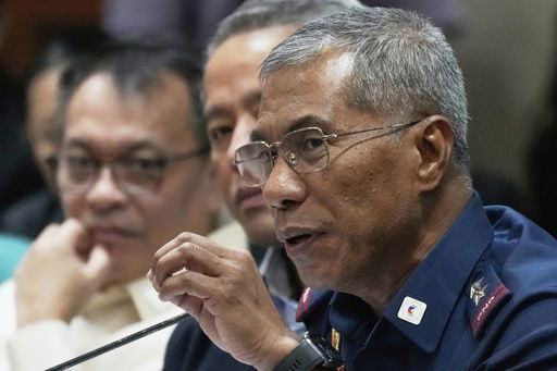 FILE - Police Brigadier General Nicolas Torre speaks during a hearing on the arrest of former Philippine President Rodrigo Duterte at the Senate Foreign Relations Committee in Manila