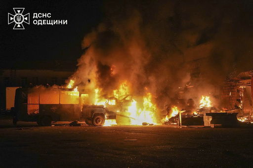 In this photo provided by the Ukrainian Emergency Service