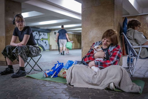 People hide in a metro station