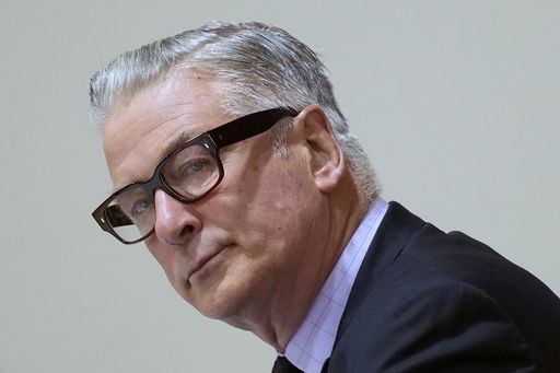 FILE - Actor Alec Baldwin attends his trial for involuntary manslaughter for the 2021 fatal shooting of cinematographer Halyna Hutchins during filming of the Western movie 