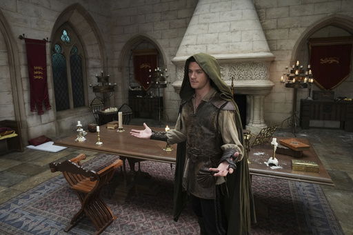 Actor Jack Patten as Robin on set during filming of the Robin Hood ten-episode season