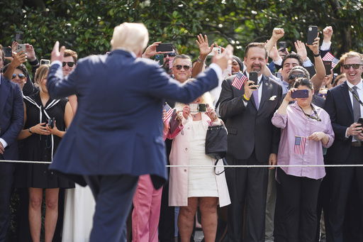 President Donald Trump departs the White House