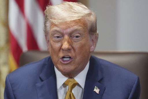 President Donald Trump speaks during a cabinet meeting at the White House