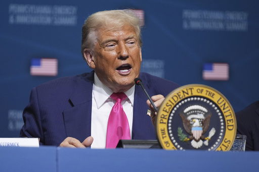 President Donald Trump speaks at the