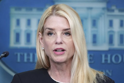 Attorney General Pam Bondi speaks to the media