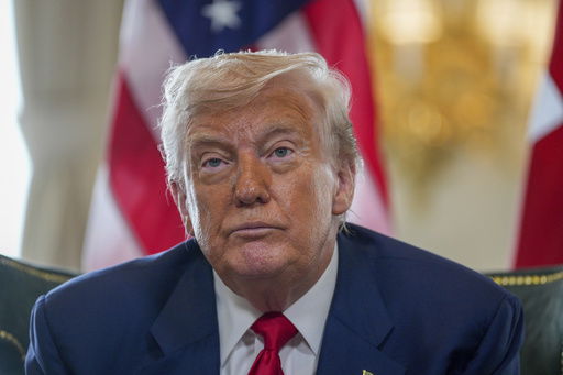 U.S. President Donald Trump talks to the media as he meets with British Prime Minister Keir Starmer at Trump Turnberry golf club in Turnberry