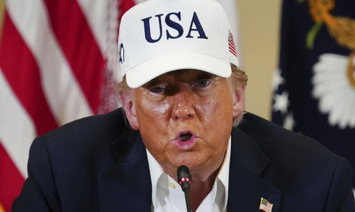 President Donald J. Trump speaks at a roundtable discussion at the Community Emergency Operations Center in Kerrville