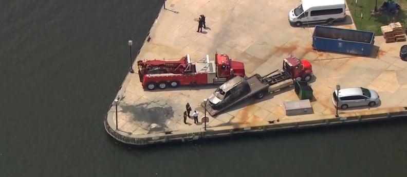 <i>WBAL via CNN Newsource</i><br/>A van that was pulled out of the Inner Harbor on Thursday had likely been submerged underwater for years