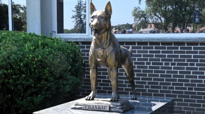 <i>WBZ/Massachusetts State Police via CNN Newsource</i><br/>A statue dedicated to Frankie