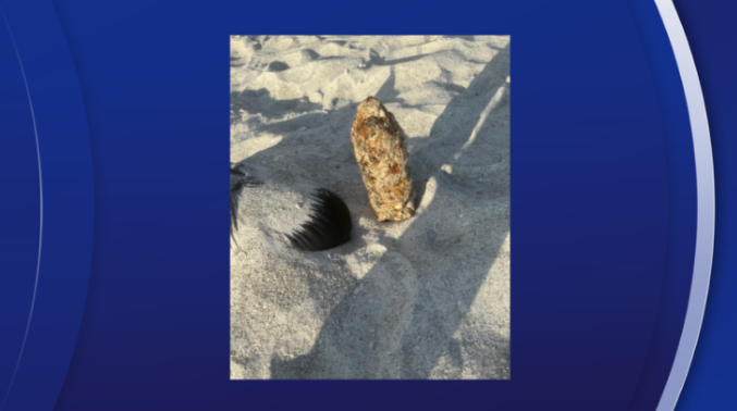 <i>WFTS via CNN Newsource</i><br/>Hillsborough County Sheriff's Office Bomb Squad and the MacDill Air Force Base Explosive Ordnance Disposal (EOD) team both responded to Indian Rocks Beach after a possible explosive device resembling WWI artillery shell was found