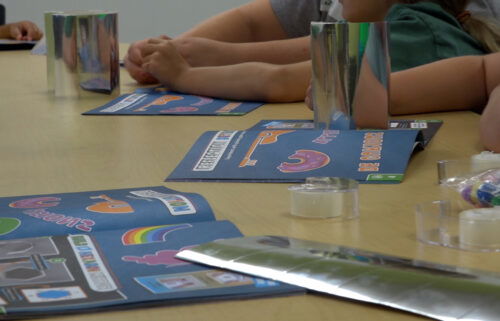 Kids at camp invention work on optical illusions
