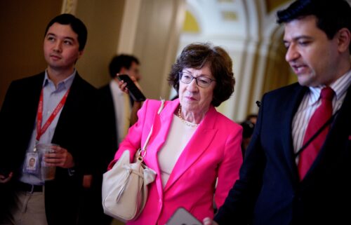 Sen. Susan Collins walks through the Capitol in Washington