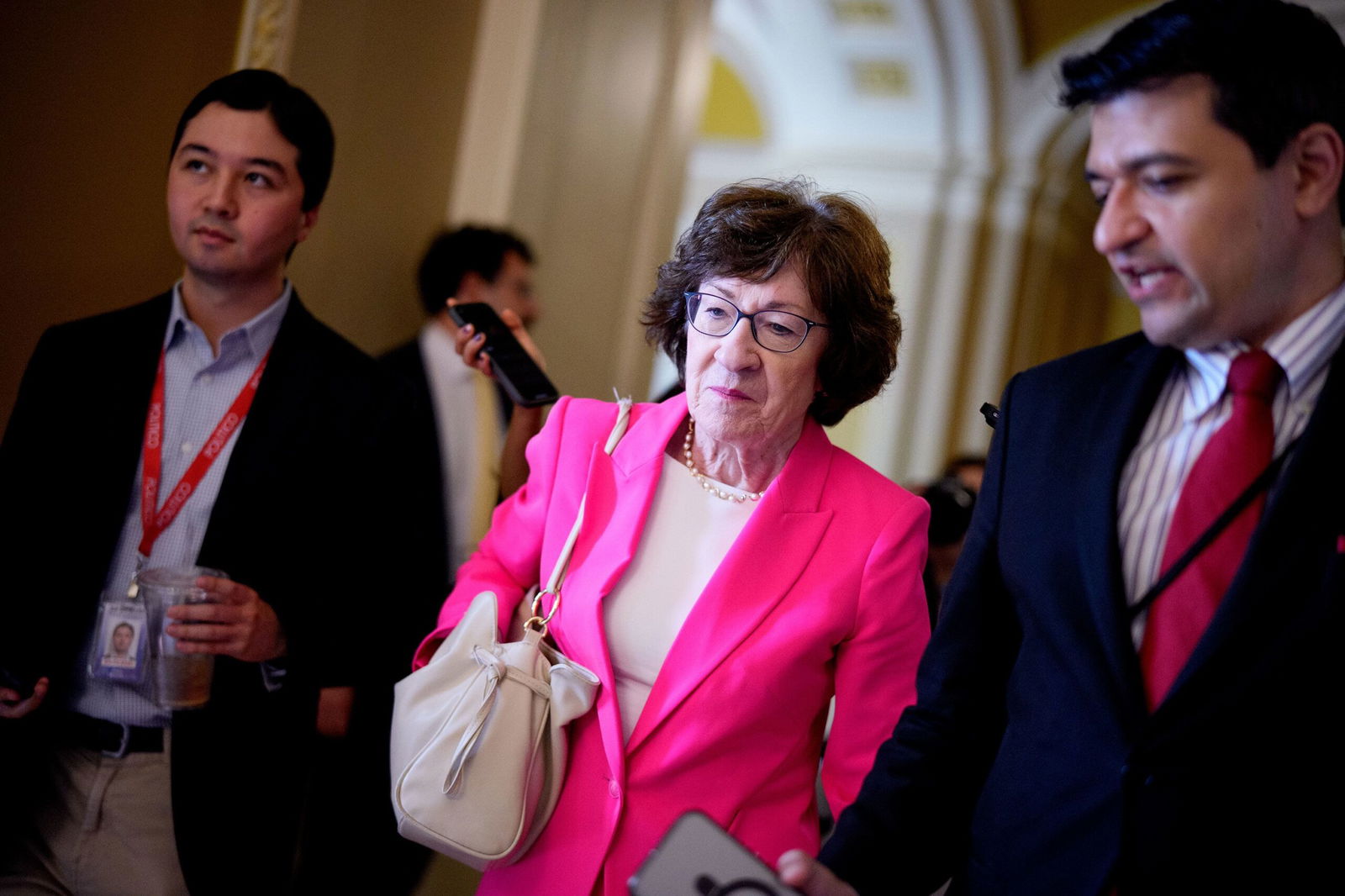 <i>Andrew Harnik/Getty Images via CNN Newsource</i><br/>Sen. Susan Collins walks through the Capitol in Washington
