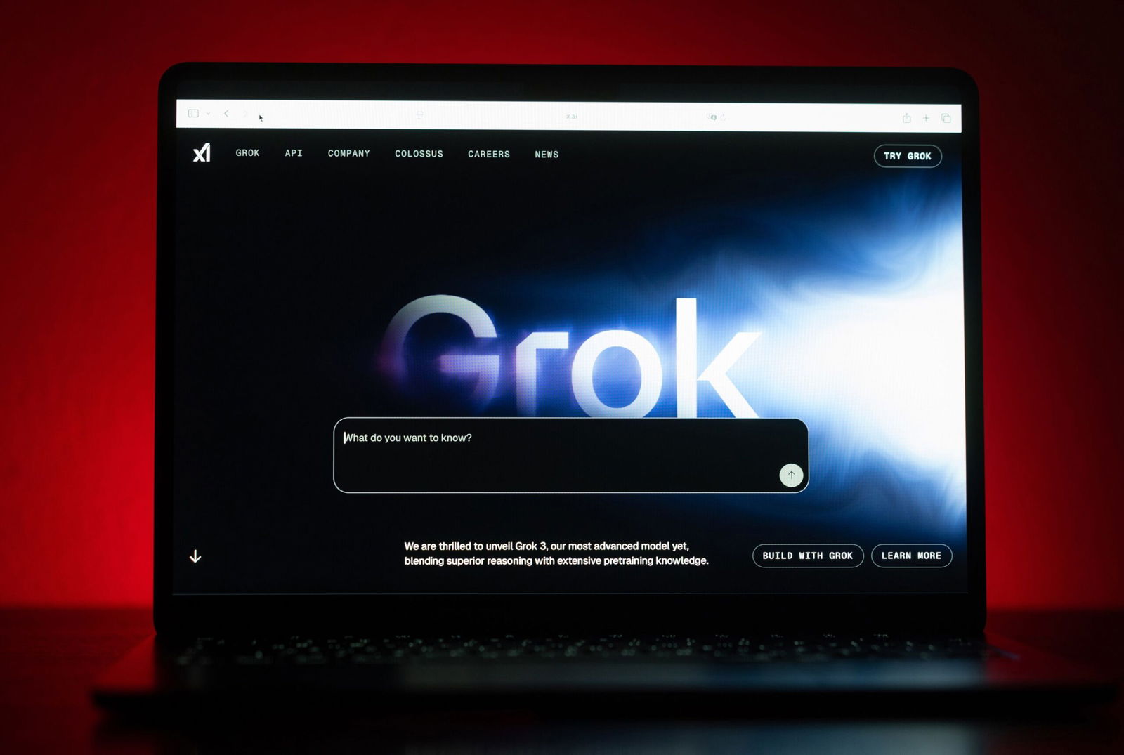 <i>Andrey Rudakov/Bloomberg/Getty Images via CNN Newsource</i><br/>Pictured is the chat window for chatbot Grok on a laptop arranged on June 9. Announced in March