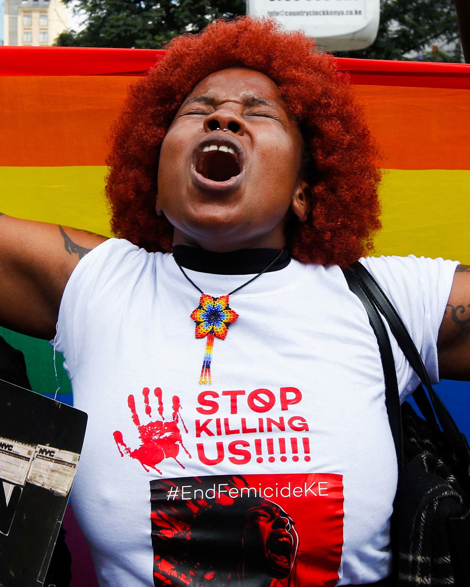 <i>James Wakibia/SOPA Images/Shutterstock via CNN Newsource</i><br/>Human rights activists march in the streets of Nakuru