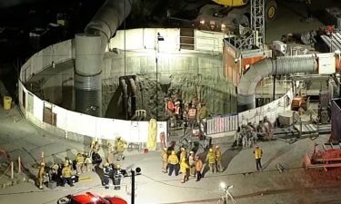 Dozens of workers were rescued uninjured from a tunnel collapse Wednesday night in Los Angeles.