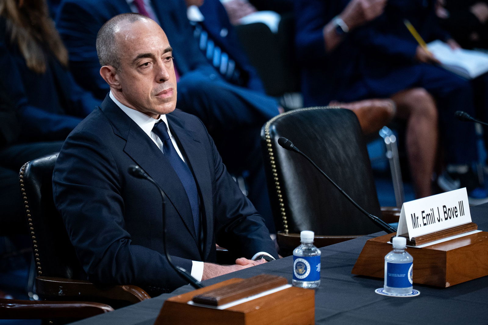 <i>Al Drago/Bloomberg/Getty Images via CNN Newsource</i><br/>Emil Bove during a Senate Judiciary Committee hearing in Washington