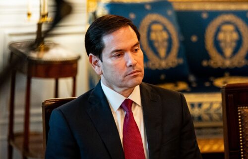 Secretary of State Marco Rubio is pictured in the Blue Room of the White House in Washington