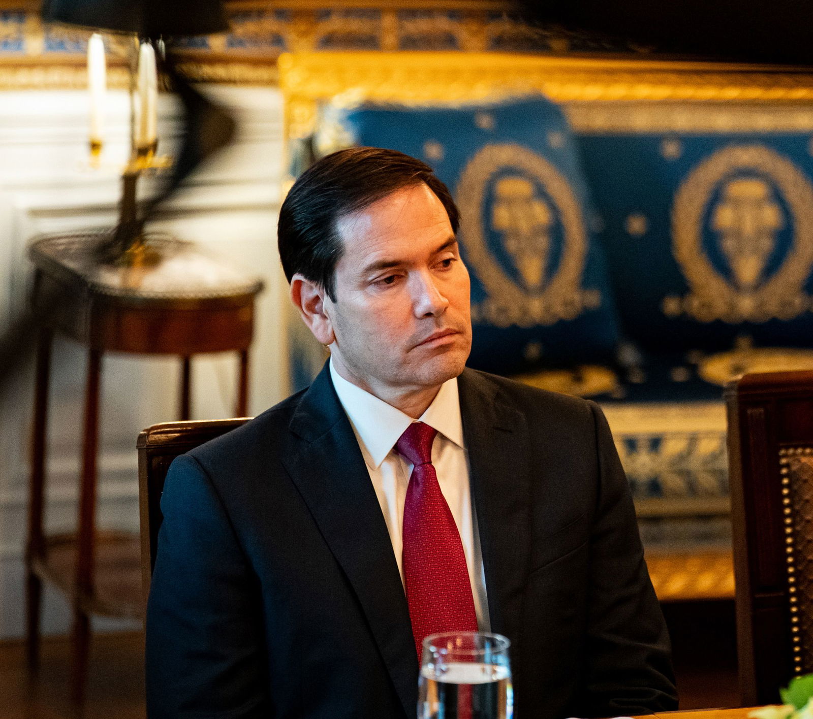 <i>Al Drago/Bloomberg/Getty Images via CNN Newsource</i><br/>Secretary of State Marco Rubio is pictured in the Blue Room of the White House in Washington