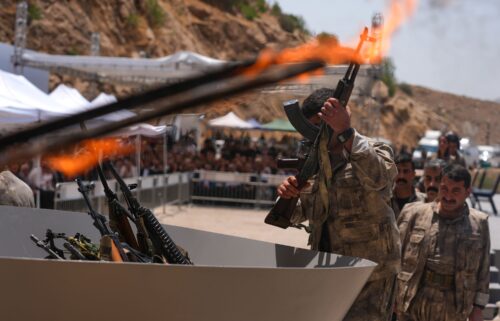 PKK weapons being destroyed in Sulaymaniyah