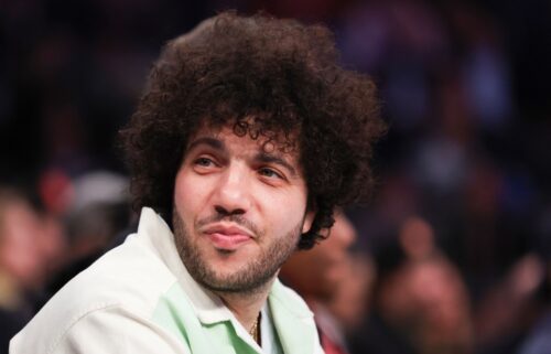 Record producer Benny Blanco attends an NBA basketball game between the New York Knicks and the Miami Heat in March in New York.