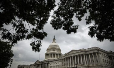 Storm clouds hang over the Capitol building